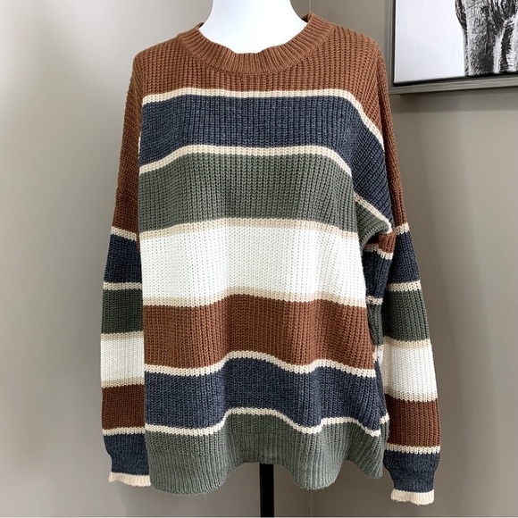 SHEIN Lune Drop Shoulder Crew Next Knit Sweater - Picture 2 of 11